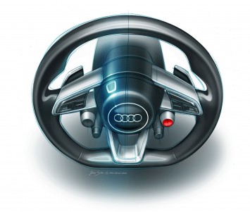 Audi Sport quattro Concept Interior Steering Wheel Design Sketch