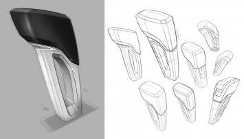 Audi TT Offroad Concept Interior Design Sketch Gearbox shift