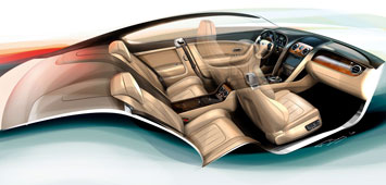 Bentley Continental GT Interior Design Sketch