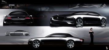 Bertone Jaguar B99 Concept Design Sketches