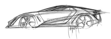 Bertone Mantide Design Sketch