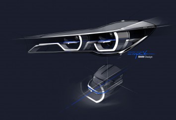 BMW 7 Series Headlight Design Sketch