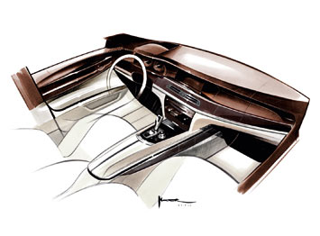 BMW 7 Series interior design sketch