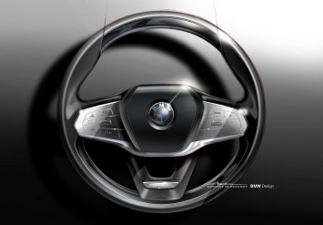 BMW 7 Series Steering Wheel Design Sketch