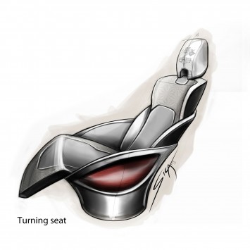 BMW ActiveHybrid X6 Popemobile Concept - Seat Design Sketch