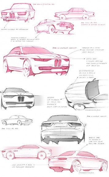 BMW CS Vintage Concept Design Sketches