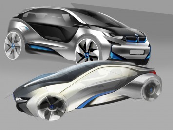 BMW i3 and i8 Concept Cars - Design sketches