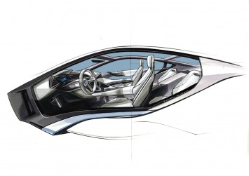 BMW i8 Concept Interior Design Sketch
