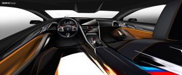 BMW M8 Coupe Interior Design Sketch Render