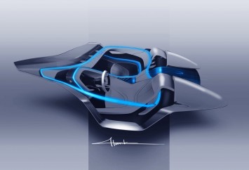 BMW Vision ConnectedDrive Concept Interior Design Sketch