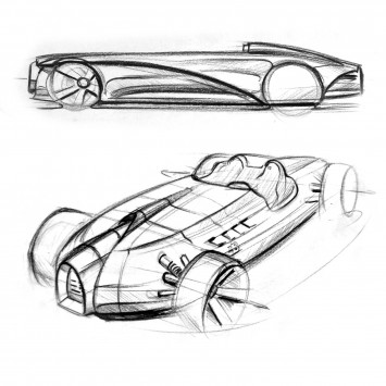 Bugatti Type 35 by Jannis Carius - Design Sketches