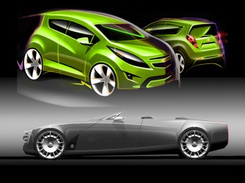 Cadillac Ciel and Chevy Spark Design Sketches