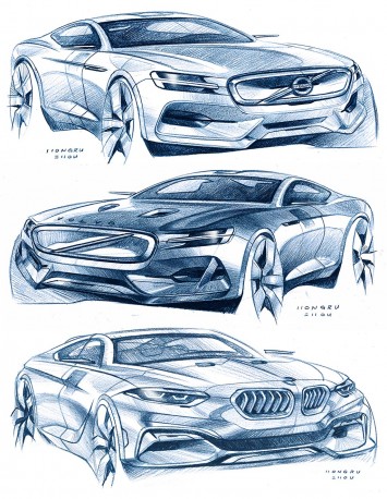 Car Design Sketches by Hongru Zhou
