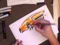Car sketching with markers