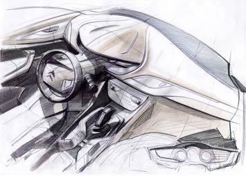 Citroen C5 Interior Design Sketch