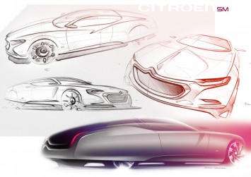 Citroen SM Concept   Design Sketch by Henri Von Freyberg