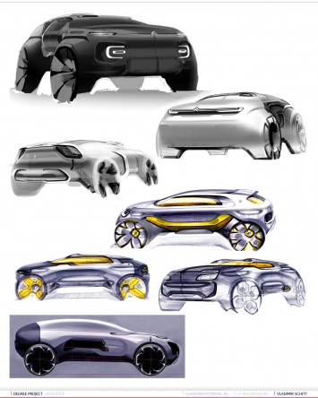 Citroen SUV Concept Design Sketches by Vladimir Schitt