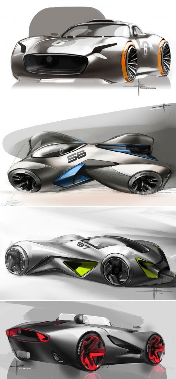 Concept Car Design Sketches by Svyatoslav Konahovski
