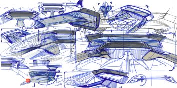 DS Aero Sport Lounge Concept Interior Design Sketches