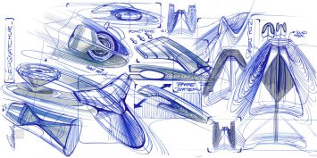 DS Aero Sport Lounge Concept Interior Design Sketches