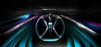 DS X E Tense Concept Interior Steering Wheel Design Sketch Render