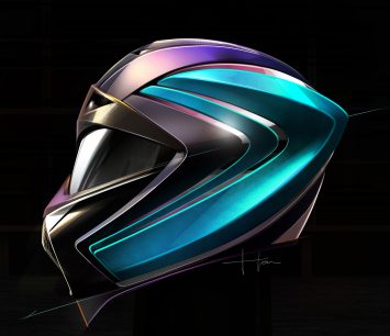 DS X E Tense Concept Parametric Helmet Design Sketch Render