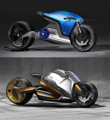 Electric Superbike Concept Design Sketch Render by Nima Farzin