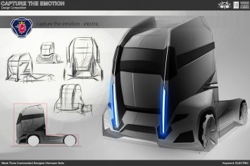 Electric Truck Concept Design Sketch by Hermann Seitz