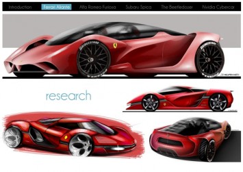 Ferrari Aliante Concept Design Sketches
