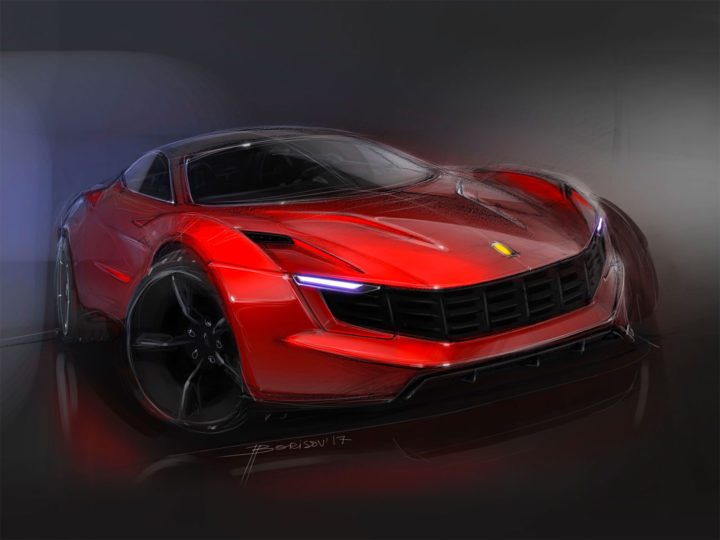 Ferrari Photoshop quick car render video
