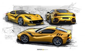 Ferrari F12tdf Design Sketches by Flavio Manzoni