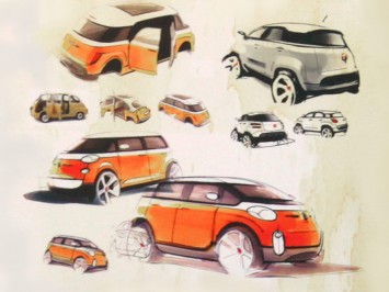Fiat 500L Design Sketches