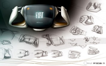 Fiat Mio FCC III Concept Steering Wheel Design Sketch