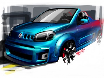 Fiat Uno Cabrio Concept Design Sketch