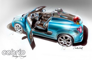 Fiat Uno Cabrio Interior Design Sketch