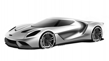 Ford GT Design Theme C Design Sketch Render by Colin Bonathan
