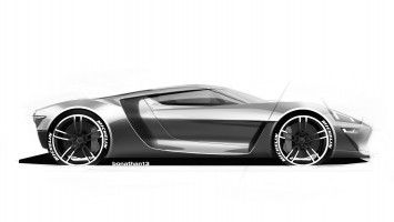 Ford GT Design Theme C Design Sketch Render by Colin Bonathan