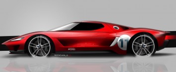 Ford GT Exterior Design Sketch Render by Giancarlo Viganego