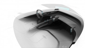 Ford GT Interior Design Sketch Render