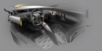 Ford GT Interior Design Sketch Render