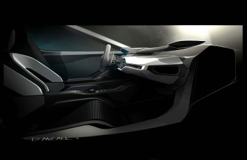 Ford GT Interior Design Sketch Render by David McCall