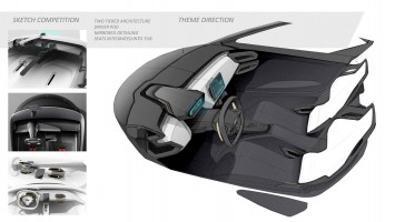 Ford GT Interior Design Sketch Render Design Direction