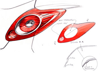 Ford Ka Tail Light Design Sketch