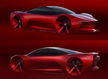Honda 90SX Tribute Concept Design Sketch Render by Fabio Ferrante