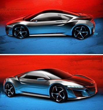 Honda NSX Concept - Design Sketches by John Frye