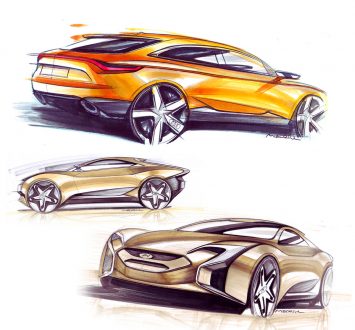 Hyundai Concept Marker Design Sketches by Konrad Cholewka
