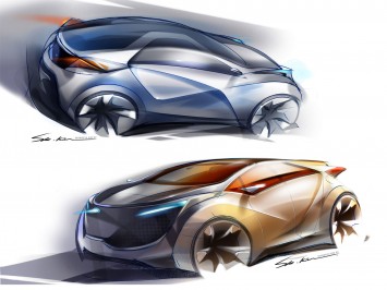 Hyundai HND 4 Blue Will Concept Design Sketches