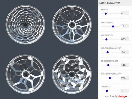 Creating Interactive 3D Models: Parametric Car Wheel Design Demo