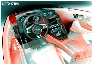 Jaguar C-X16 Concept Interior Design Sketch