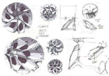 Jaguar C X75 Concept Wheel Design Sketch